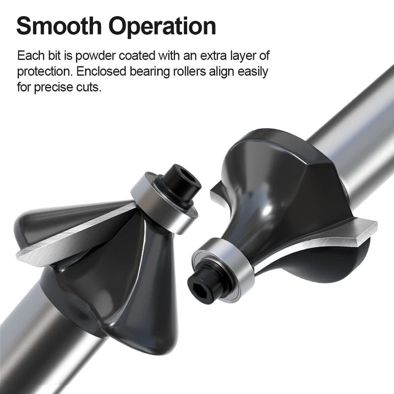 FIVEPEARS Tungsten Carbide Router Bits Set with 1/2-Inch Shank - Image 4